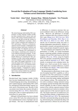 Toward the Evaluation of Large Language Models Considering Score
  Variance across Instruction Templates