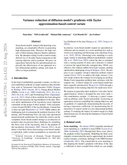 Variance reduction of diffusion model's gradients with Taylor
  approximation-based control variate
