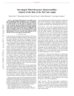 Star-shaped Tilted Hexarotor Maneuverability: Analysis of the Role of
  the Tilt Cant Angles