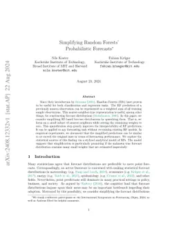 Simplifying Random Forests' Probabilistic Forecasts
