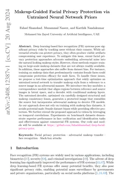 Makeup-Guided Facial Privacy Protection via Untrained Neural Network
  Priors