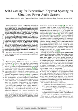 Self-Learning for Personalized Keyword Spotting on Ultra-Low-Power Audio Sensors