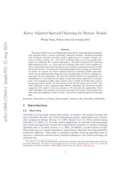 Factor Adjusted Spectral Clustering for Mixture Models