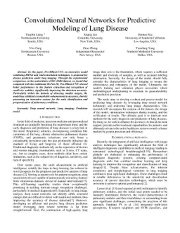 Convolutional Neural Networks for Predictive Modeling of Lung Disease