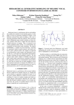 Hierarchical Generative Modeling of Melodic Vocal Contours in Hindustani
  Classical Music