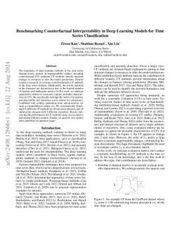 Benchmarking Counterfactual Interpretability in Deep Learning Models for
  Time Series Classification