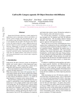 CatFree3D: Category-agnostic 3D Object Detection with Diffusion