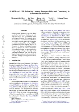SLM Meets LLM: Balancing Latency, Interpretability and Consistency in
  Hallucination Detection