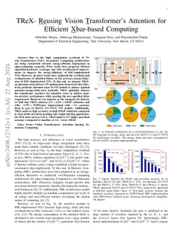 TReX- Reusing Vision Transformer's Attention for Efficient Xbar-based
  Computing