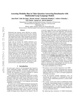 Assessing Modality Bias in Video Question Answering Benchmarks with
  Multimodal Large Language Models