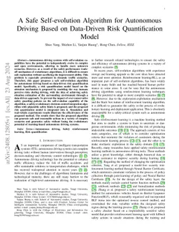 A Safe Self-evolution Algorithm for Autonomous Driving Based on
  Data-Driven Risk Quantification Model