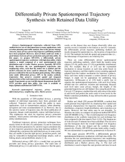 Differentially Private Spatiotemporal Trajectory Synthesis with Retained
  Data Utility