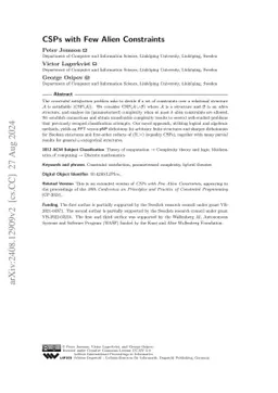 CSPs with Few Alien Constraints