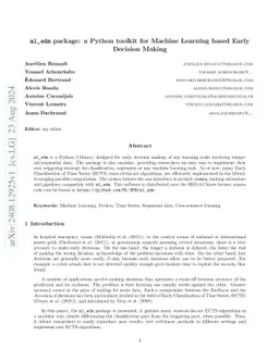 ml_edm package: a Python toolkit for Machine Learning based Early
  Decision Making