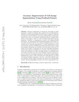 Accuracy Improvement of Cell Image Segmentation Using Feedback Former