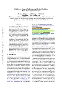 MedDec: A Dataset for Extracting Medical Decisions from Discharge
  Summaries