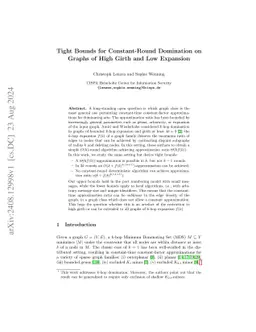 Tight Bounds for Constant-Round Domination on Graphs of High Girth and
  Low Expansion