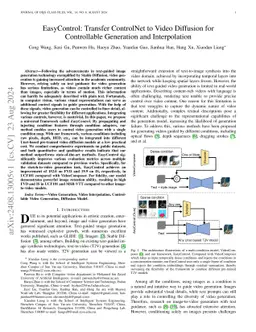 EasyControl: Transfer ControlNet to Video Diffusion for Controllable
  Generation and Interpolation