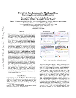 CRUXEval-X: A Benchmark for Multilingual Code Reasoning, Understanding and Execution