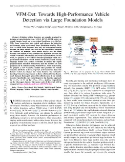 VFM-Det: Towards High-Performance Vehicle Detection via Large Foundation
  Models