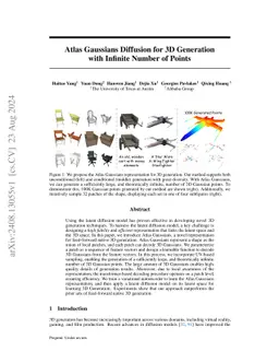 Atlas Gaussians Diffusion for 3D Generation