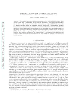 Spectral Recovery in the Labeled SBM