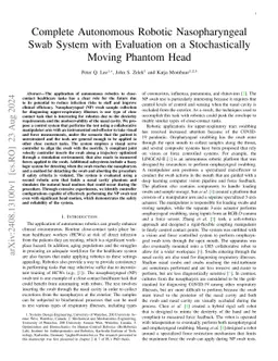 Complete Autonomous Robotic Nasopharyngeal Swab System with Evaluation
  on a Stochastically Moving Phantom Head