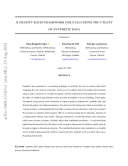 A density ratio framework for evaluating the utility of synthetic data
