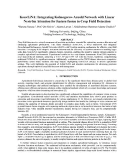 KonvLiNA: Integrating Kolmogorov-Arnold Network with Linear Nyström
  Attention for feature fusion in Crop Field Detection