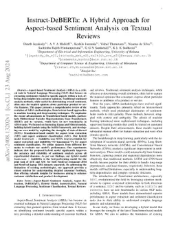 Instruct-DeBERTa: A Hybrid Approach for Aspect-based Sentiment Analysis
  on Textual Reviews
