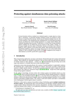Protecting against simultaneous data poisoning attacks