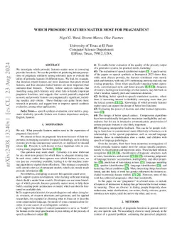 Which Prosodic Features Matter Most for Pragmatics?
