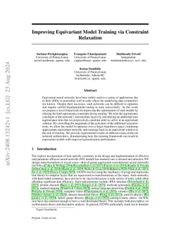 Improving Equivariant Model Training via Constraint Relaxation