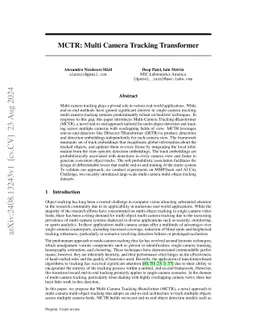 MCTR: Multi Camera Tracking Transformer