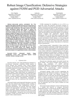 Robust Image Classification: Defensive Strategies against FGSM and PGD
  Adversarial Attacks