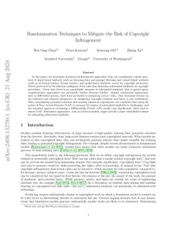 Randomization Techniques to Mitigate the Risk of Copyright Infringement