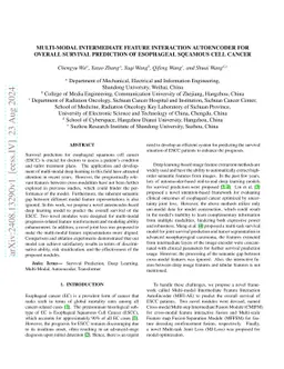 Multi-modal Intermediate Feature Interaction AutoEncoder for Overall
  Survival Prediction of Esophageal Squamous Cell Cancer