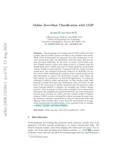 Online Zero-Shot Classification with CLIP