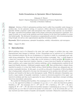 On Stability in Optimistic Bilevel Optimization