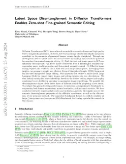 Latent Space Disentanglement in Diffusion Transformers Enables Zero-shot
  Fine-grained Semantic Editing