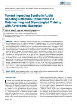 Toward Improving Synthetic Audio Spoofing Detection Robustness via
  Meta-Learning and Disentangled Training With Adversarial Examples