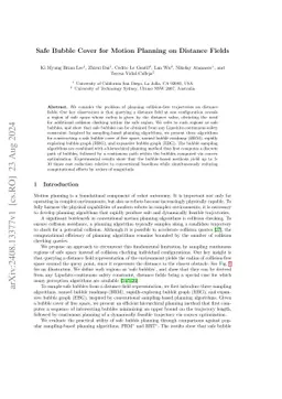 Safe Bubble Cover for Motion Planning on Distance Fields