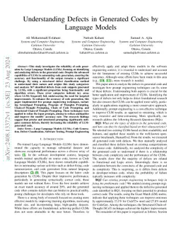 Understanding Defects in Generated Codes by Language Models