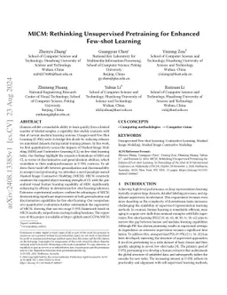 MICM: Rethinking Unsupervised Pretraining for Enhanced Few-shot Learning