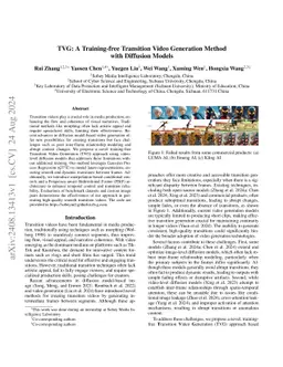 TVG: A Training-free Transition Video Generation Method with Diffusion
  Models