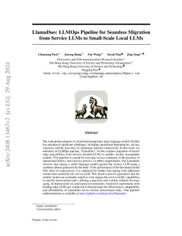 LlamaDuo: LLMOps Pipeline for Seamless Migration from Service LLMs to Small-Scale Local LLMs