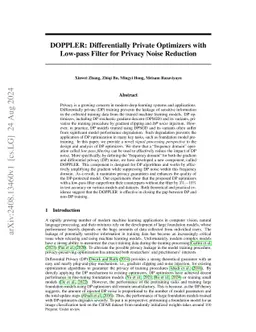 DOPPLER: Differentially Private Optimizers with Low-pass Filter for
  Privacy Noise Reduction