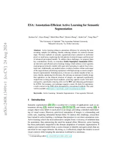ESA: Annotation-Efficient Active Learning for Semantic Segmentation