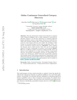 Online Continuous Generalized Category Discovery