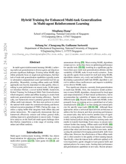Hybrid Training for Enhanced Multi-task Generalization in Multi-agent Reinforcement Learning